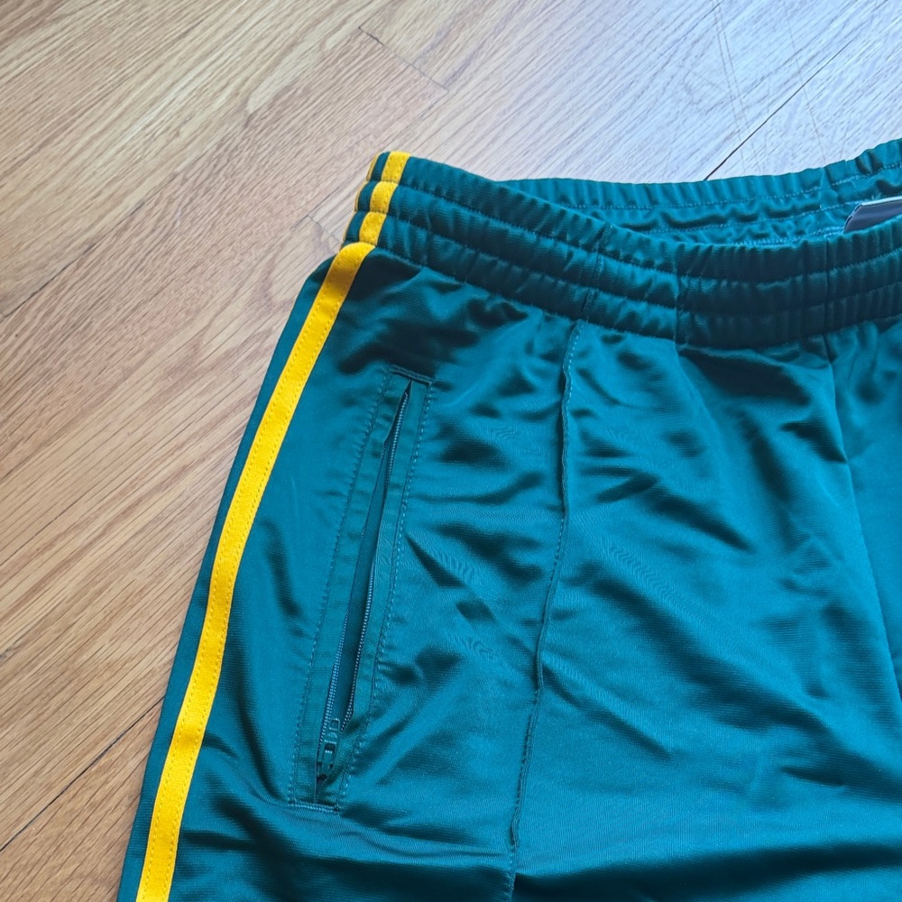 adidas Green Track Pants with Yellow Side Stripes - Picture 5 of 8